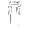 Cut pattern - Fitted dress, long sleeve, in combination of 3 colors - JERSE - 3641